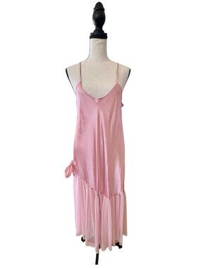 Keyloun Satin Slip Dress Asymetrical Drop Waist Fairycore Coquette Medium VTG